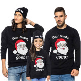 Family Christmas Multicolor Matching Sweater Dear Santa We Good Letter Plus Velvet Pullover Hoodies