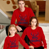 Family Christmas Multicolor Matching Sweater Merry Christmas Elk Antlers Plus Velvet Pullover Hoodies