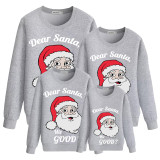 Family Christmas Multicolor Matching Sweater Dear Santa We Good Letter Plus Velvet Pullover Hoodies
