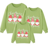 Family Christmas Multicolor Matching Sweater Red Gnomies Plus Velvet Pullover Hoodies