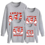 Family Christmas Multicolor Matching Sweater Red Chillin With My Snowmies Plus Velvet Pullover Hoodies