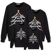 Family Christmas Multicolor Matching Sweater Together We Are Family Plus Velvet Pullover Hoodies