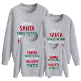 Family Christmas Multicolor Matching Sweater Dear Santa They Are the Naughty Ones Plus Velvet Pullover Hoodies