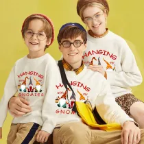 Family Christmas Multicolor Matching Sweater Hanging With My Gnomies Plus Velvet Pullover Hoodies