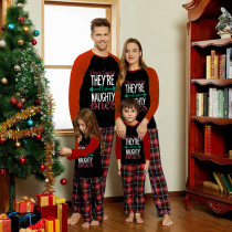 Plus Size Christmas Family Matching Pajamas Dear Santa They Are Naughty Ones Red Plaids Sets