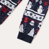 Christmas Family Matching Sleepwear Pajamas Sets Chillin Snowmies Slogan Trees Pattern Sets