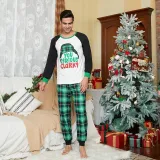 Christmas Family Matching Sleepwear Pajamas Sets Serious Clark Slogan Hat Tops And Green Plaids Pants
