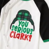 Christmas Family Matching Sleepwear Pajamas Sets Serious Clark Slogan Hat Tops And Green Plaids Pants