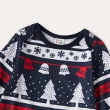 Christmas Family Matching Sleepwear Pajamas Sets Chillin Snowmies Slogan Trees Pattern Sets