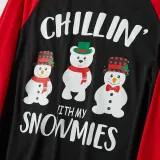 Christmas Family Matching Sleepwear Pajamas Sets Chillin With Snowmies Snowman Bear Tops And Plaids Pants