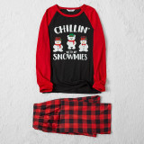 Christmas Family Matching Sleepwear Pajamas Sets Chillin With Snowmies Snowman Bear Tops And Plaids Pants
