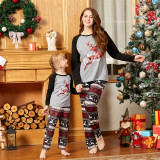 Plus Size Christmas Family Matching Pajamas Sets Cute Jumping Reindeer Grey Pajamas Set