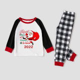 2022 Christmas Family Matching Pajamas Slogan Santa Claus Is Coming To Town White Pajamas Set