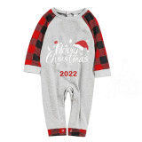 2022 Christmas Matching Family Pajamas Christmas Hat Gray Pajamas Set