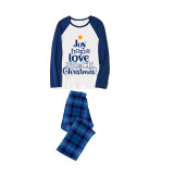 Christmas Matching Family Pajamas Joy Hope Love Peace Blue Pajamas Set