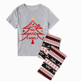 Christmas Matching Family Pajamas Together We Are Family Seamless Reindeer Gray Pajamas Set