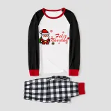 Christmas Matching Family Pajamas Puzzle Santa Claus Feliz Navidad White Pajamas Set