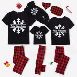 Christmas Matching Family Pajamas Feliz Navidad Snowflake Black Pajamas Set
