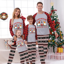 Christmas Matching Family Pajamas Hanging With My Gnomies Seamless Reindeer Gray Pajamas Set