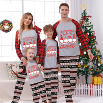 Christmas Matching Family Pajamas Just Hanging With My Gnomies Seamless Reindeer Gray Pajamas Set