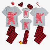 Christmas Matching Family Pajamas Hope Peace Slogan Santa Claus Gray Pajamas Set