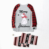 Christmas Matching Family Pajamas Polar Bear Snowflakes Seamless Reindeer Gray Pajamas Set