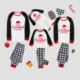 2022 Matching Family Pajamas Christmas Hat Feliz Navidad White Pajamas Set
