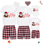 Christmas Matching Family Pajamas Puzzle Santa Claus Feliz Navidad Short Pajamas Set