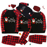 Christmas Matching Family Pajamas Puzzle Santa Claus Feliz Navidad Black Pajamas Set