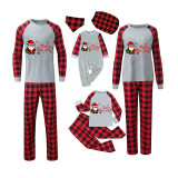 Christmas Matching Family Pajamas Puzzle Santa Claus Feliz Navidad Gray Pajamas Set