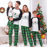 Christmas Matching Family Pajamas Feliz Navidad Beautiful Trees Green Pajamas Set