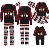 Christmas Matching Family Pajamas Hanging With My Gnomies Seamless Reindeer Black Pajamas Set