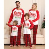 Christmas Matching Family Pajamas Feliz Navidad WordArt Gray Pajamas Set