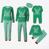 Christmas Matching Family Pajamas Feliz Navidad Elk Antlers Black Red Plaids Pajamas Set