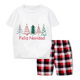 Christmas Matching Family Pajamas Feliz Navidad Beautiful Trees Short Pajamas Set