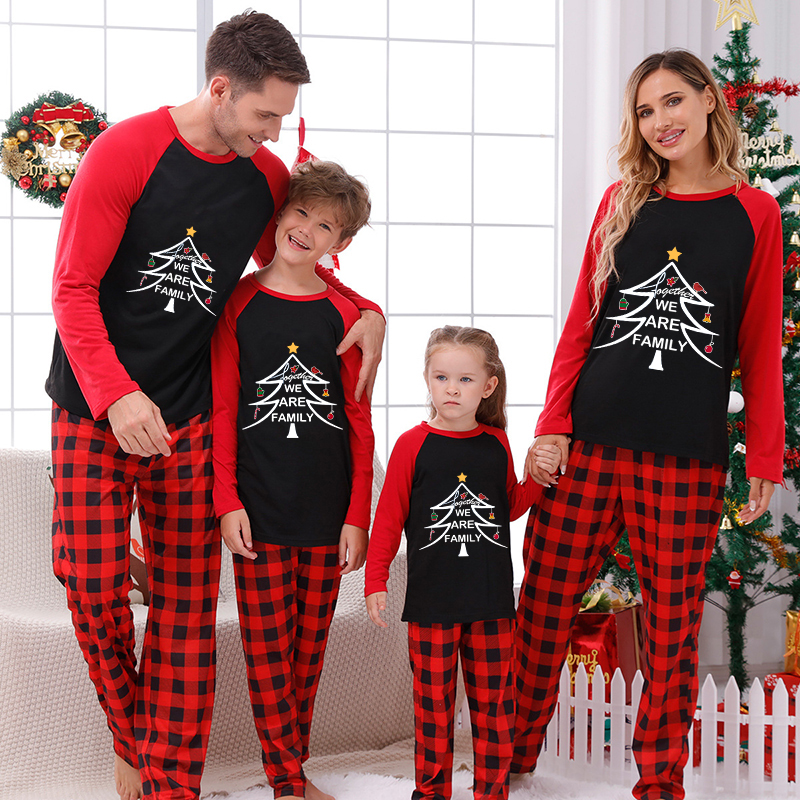 Christmas Matching Family Pajamas Together We Are Family Red Pajamas Set
