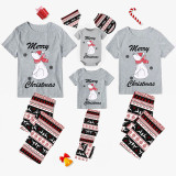 Christmas Matching Family Pajamas Polar Bear Snowflakes Seamless Reindeer Gray Pajamas Set