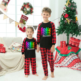 Christmas Matching Family Pajamas Feliz Navidad WordArt Black Pajamas Set