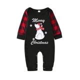 Christmas Matching Family Pajamas Polar Bear Snowflakes Seamless Reindeer Black Pajamas Set