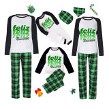 Christmas Matching Family Pajamas Feliz Navidad WordArt Green Pajamas Set