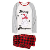 Christmas Matching Family Pajamas Polar Bear Snowflakes Gray Pajamas Set