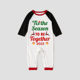2022 Christmas Matching Family Pajamas It's The Season To Be Together Seamless Reindeer White Pajamas Set