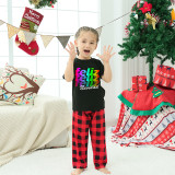 Christmas Matching Family Pajamas Feliz Navidad WordArt Black Pajamas Set