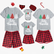 Christmas Matching Family Pajamas Feliz Navidad Christmas Tree Short Pajamas Set