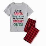 Christmas Matching Family Pajamas Dear Santa They Are The Naughty Ones Gray Pajamas Set
