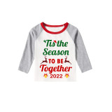2022 Christmas Matching Family Pajamas It's The Season To Be Together Gray Pajamas Set