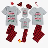 Christmas Matching Family Pajamas Dear Santa They Are The Naughty Ones Gray Pajamas Set