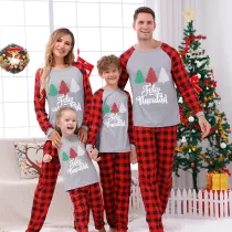 Christmas Matching Family Pajamas Feliz Navidad Christmas Tree  Gray Pajamas Set
