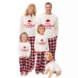 2022 Matching Family Pajamas Christmas Hat Feliz Navidad White Pajamas Set
