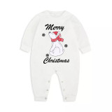 Christmas Matching Family Pajamas Polar Bear Snowflakes Seamless Reindeer White Pajamas Set